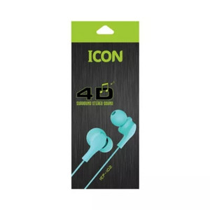 Icon In-Ear Earphone 4D surround Stereo sound Turquoise Blue (IEP-102)
