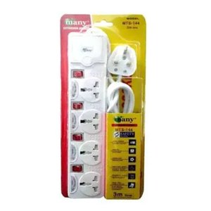 Many 4 Socket Power Converter Multi Plug (3 Pin)
